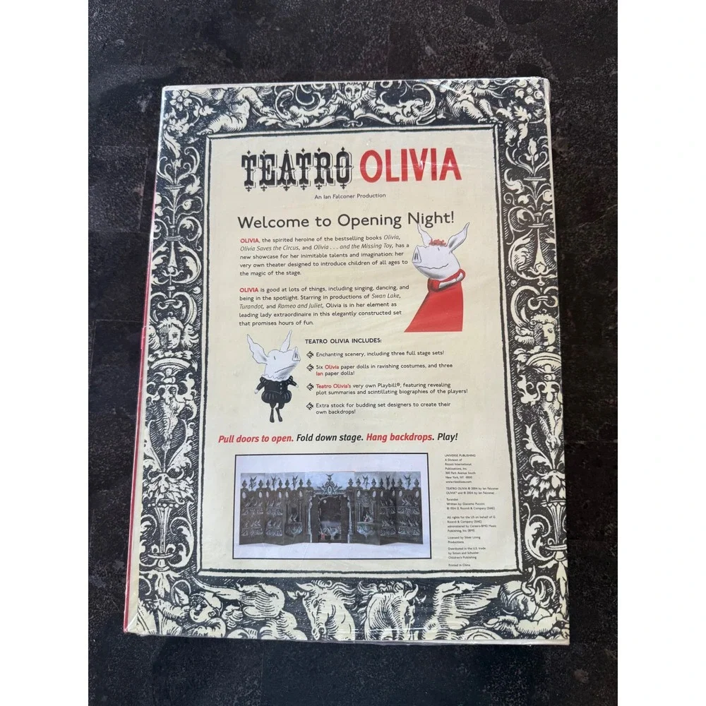 Vtg‎ Teatro Olivia Sealed New Ian Falconer 2004 Fold-Out Puppet Theater Play Set
